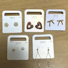 【新品未使用品】ピアスセット lattice 5個セット パールピアス リボンのサムネイル