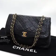 【美品】　シャネル パリ限定 ダブルフラップ チェーンショルダーバッグ ブラック