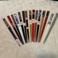 木製箸 15対セット 和風デザイン