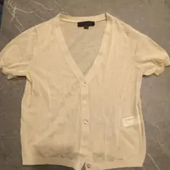 ZARA 半袖 Vネック カーディガン ベージュ Sサイズのサムネイル