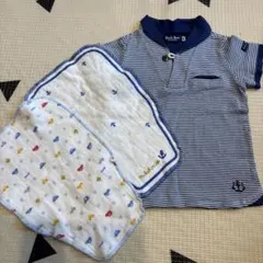 ミキハウス　Black Bear 半袖シャツと汗とりパッドセット