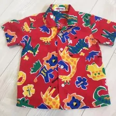 ミキハウス 動物柄 シャツ ゾウ キリン ワニ ライオン シマウマ