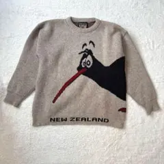 肉厚ヴィンテージWOOLAliveニュージーランド　キウイゆったりニット防寒XL