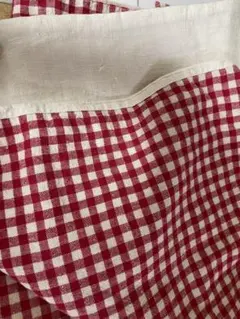 アルザスケルシュ　リネン　デュべカバー　ギンガムチェック　赤