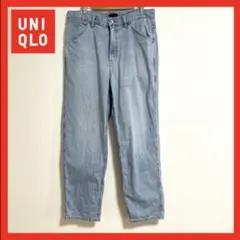 【美品】UNIQLO ワイドフィットジーンズ　ブルー　アイスブルー　32