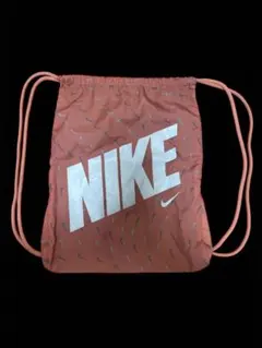 NIKE ナップサック ピンク 総柄 ロゴ