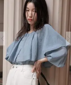 新品タグ付きtitivate⭐️ビッグフリルカラーブラウスのサムネイル