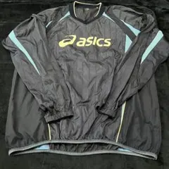 asics ピステ・ウィンドブレーカー Oサイズ 黒/青