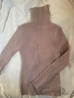 GRL タートルネックリブニットトップス Mサイズ ベージュ