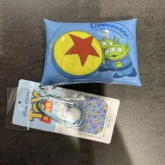 トイストーリー カラビナ　ポーチ付き　エコバッグ　エイリアン　しまむら