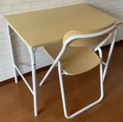 無印良品MUJIスチールパイプテーブル、チェア板座セット