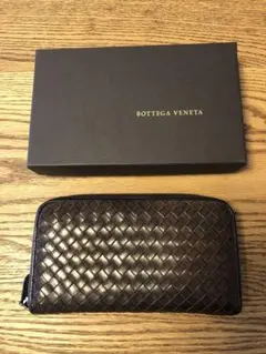 ボッテガヴェネタ　長財布　ラウンドファスナー　ダークブラウン