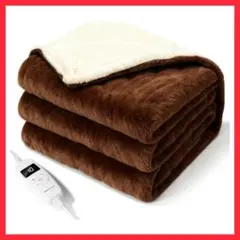 電気毛布⭐️掛け敷兼用 電気ブランケット 高級フランネル両面仕様 電気ひざ掛け