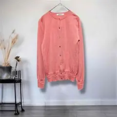 ナノユニバース◎ウール混カーディガン 深みピンク　羽織り　羊毛　金ボタン