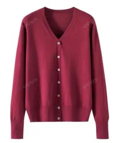 カーディガン ワインレッド バーガンディ