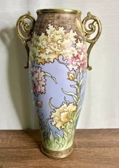 オールドノリタケ アンティーク 花瓶 金彩 ハンドペイント 陶器 フラワーベース オールドノリタケ アンティーク 花瓶 金彩 ハンドペイント 陶器