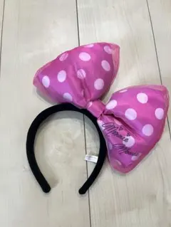 ミニー　カチューシャ　ビックリボン　ピンク