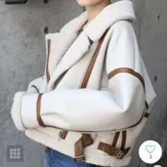 【️ MURUA 】 ベルト フェイク ムートン ブルゾン