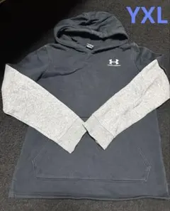 UNDER ARMOUR フード付きパーカー YXL ブラックグレー