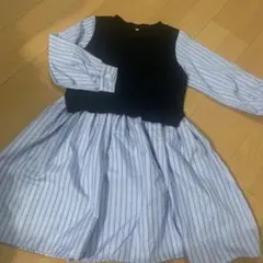 coca 110サイズ ニットドッキングストライプワンピース