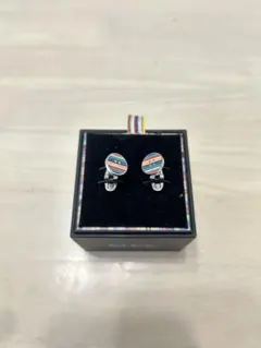 【極美品・箱付】ポールスミス カフス ボタンモチーフ マルチストライプ