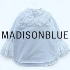 【美品】マディソンブルー レース フリル シャツ　カラーシャツ ロゴ刺繍 白 MADISONBLUE - MADISON BLUE / マディソンブルー | ラウンドカラー