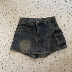 デニムショートパンツスカート