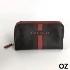 COACH コーチ ポーチ 小物入れ ブラウン レッド レディース ブランド