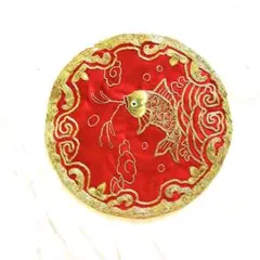 美品【 vintage 】1960年代　中国　金系工芸　テーブルセンターのサムネイル