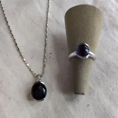 【値下げ】アメジスト　セット品　美品　ネックレス＆指輪　リング　大粒