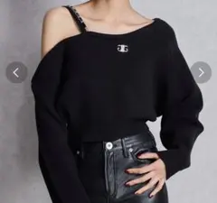 Symmetry GYDAワンショルチェーンニットトップス