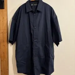 【GU】ジップポケットシャツ(5分袖) UNDERCOVER L ネイビー