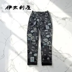 ✽美品✨ 伊太利屋 パンツ 総柄 ワッペン グレー個性派 【7】 D474のサムネイル