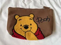 Disney ディズニーランド プーさん キャンバス&タオル生地ポーチ 刺繍