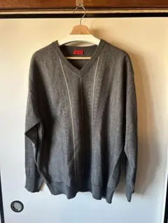 gabicci　メンズグレー Vネックニット　古着