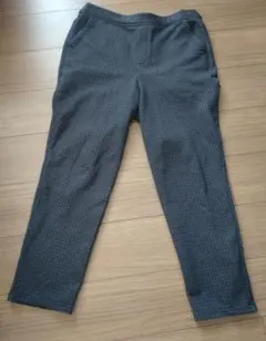 ワークマン女子 裏起毛ストレッチ イージーパンツ LL ネイビー チェック柄