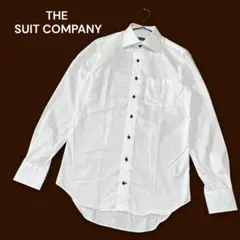 ザスーツカンパニー 長袖ドレスシャツ ワイシャツ イージーケア 白 紺ボタン S