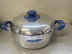 北陸アルミ PURECAST 浅型両手鍋 24cm ブルー 未使用のサムネイル