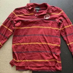 Abercrombie & Fitch 赤 ストライプ ポロシャツ M