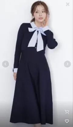 JILL by JILLSTUART シャツ襟ドッキングニットワンピース