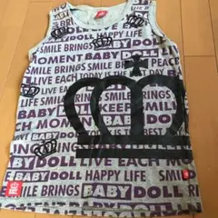 BABYDOLL プリントタンクトップ グレーS
