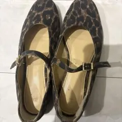 ヒョウ柄 アンクルストラップ パンプス