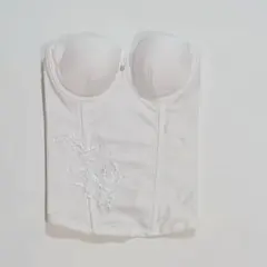 ブライダルインナー ビスチェ ホワイト 花柄刺繍 日本製 B65のサムネイル