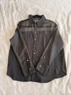 シースルー黒長袖シャツ　ZARA