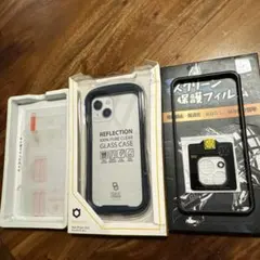 Iface ネイビー iphone14と、カメラレンズ、ガラスフィルムセット