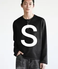 【WYM】REFINED WAFFLE HENLEY NECK L/S ブラックのサムネイル