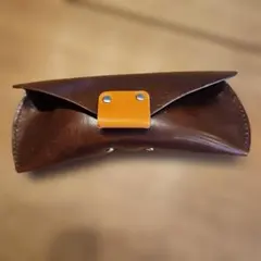 本革　手縫い　メガネケース