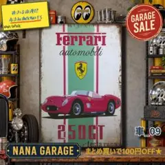 ★車_09★ブリキ看板 FERRARI[20261011]GT イタリア 部屋