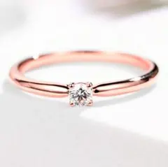 新品❣️CZダイヤリング　指輪　ローズゴールド　19号　清楚【匿名配送】のサムネイル