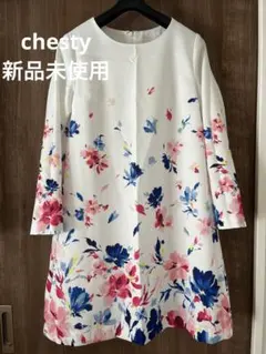 着画有.新品未使用.花柄Aラインワンピース